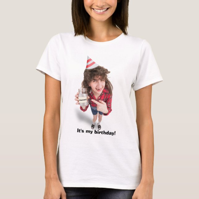 Camiseta Feliz cumpleaños, mujer Redneck con humor negro (Anverso)