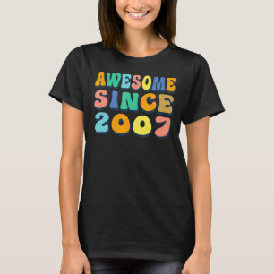 Camiseta Feliz cumpleaños número 15, maravilloso desde 2007