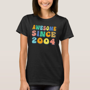 Camiseta Feliz cumpleaños número 18, maravilloso desde 2004