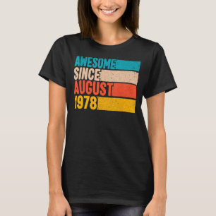 Camiseta Feliz cumpleaños número 44, maravilloso desde Augu