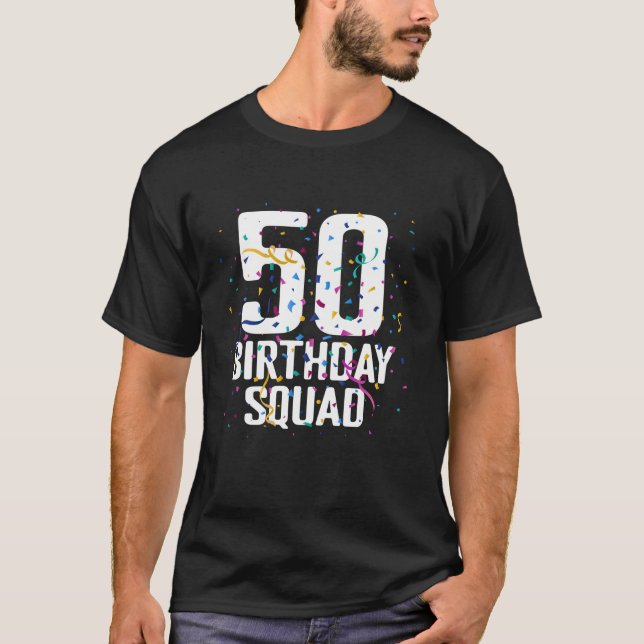 Camiseta Feliz cumpleaños número 50, divertida brigada, cum (Anverso)