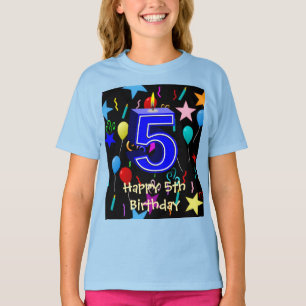 Camiseta Feliz cumpleaños número 5 niño