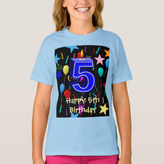 Camiseta Feliz cumpleaños número 5 niño