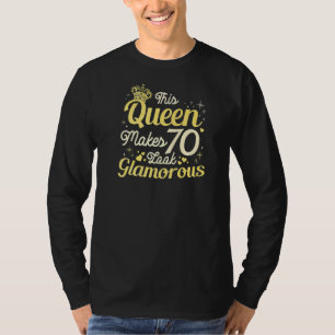 Camiseta Feliz cumpleaños número 70 a los 70 años.