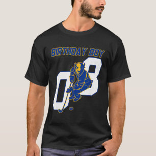 Camiseta Feliz cumpleaños número 8 niño hockey Bison Hockey