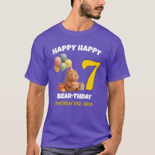 Camiseta FELIZ CUMPLEAÑOS OSO Teddy Bear 7º Cumpleaños Papá