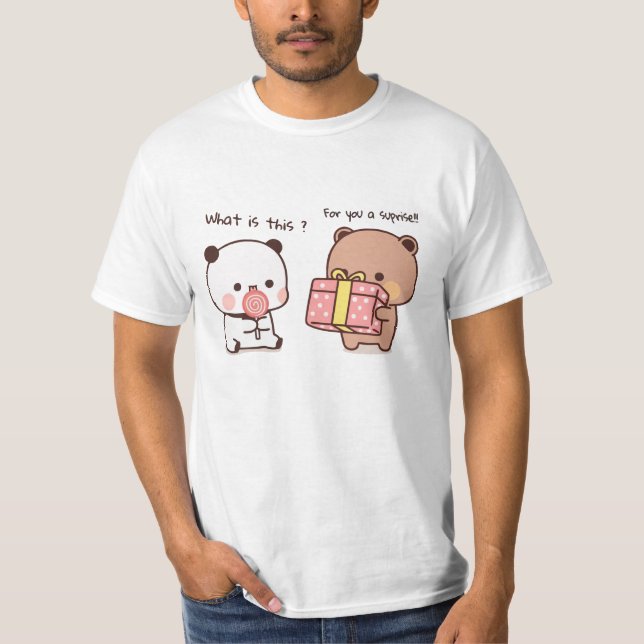 Camiseta Feliz cumpleaños PANDA BEAR bubu y la tendencia de (Anverso)