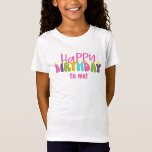 Camiseta Feliz cumpleaños para mí, velas coloridas