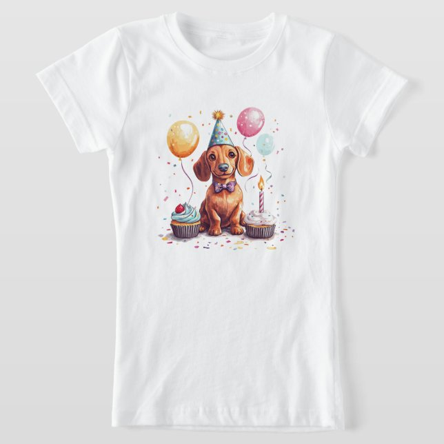 Camiseta Feliz Cumpleaños Perro Dachshund  (Distribución)