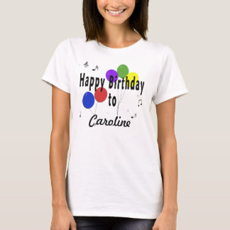 Camiseta Feliz cumpleaños personalizado y globos