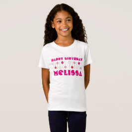 Camiseta Feliz cumpleaños Pink Frosted Cake Pops Party Favo