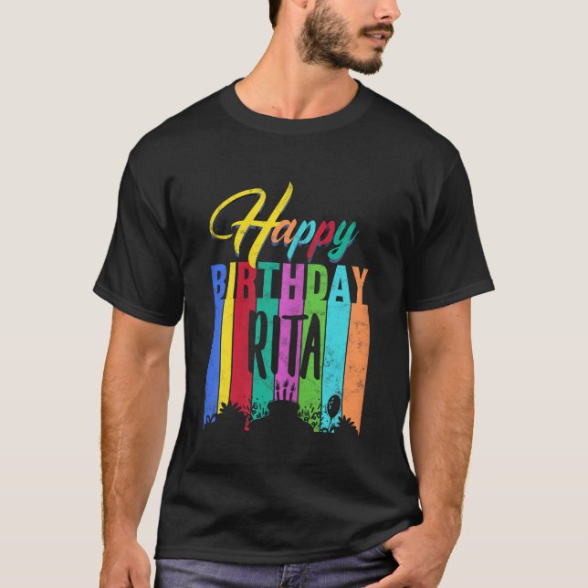 Camiseta Feliz cumpleaños Rita Personalizado de regalo de n (Anverso)