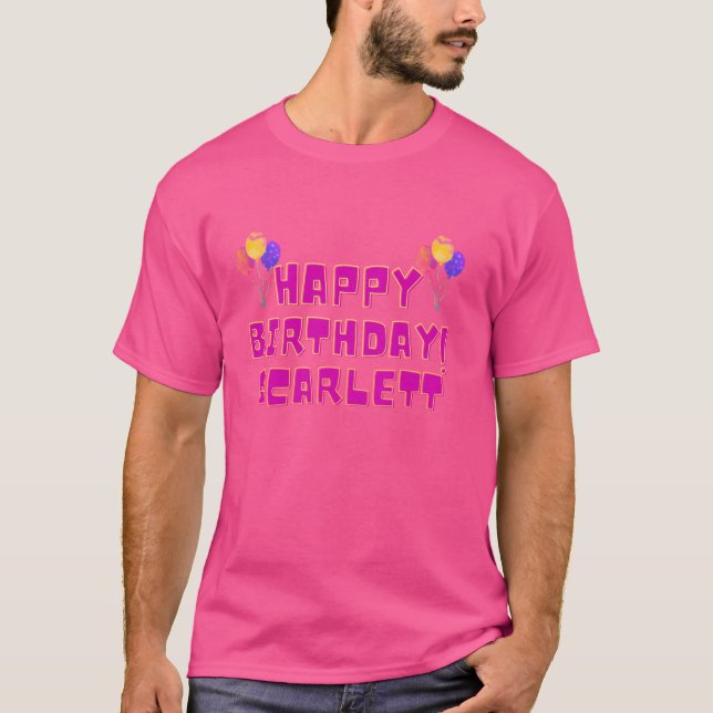 Camiseta Feliz cumpleaños Scarlett Funny Chica (Anverso)
