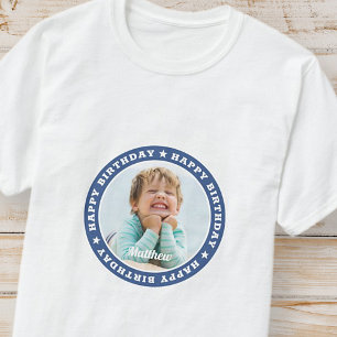 Camiseta Feliz cumpleaños, simple foto de Personalizado mo