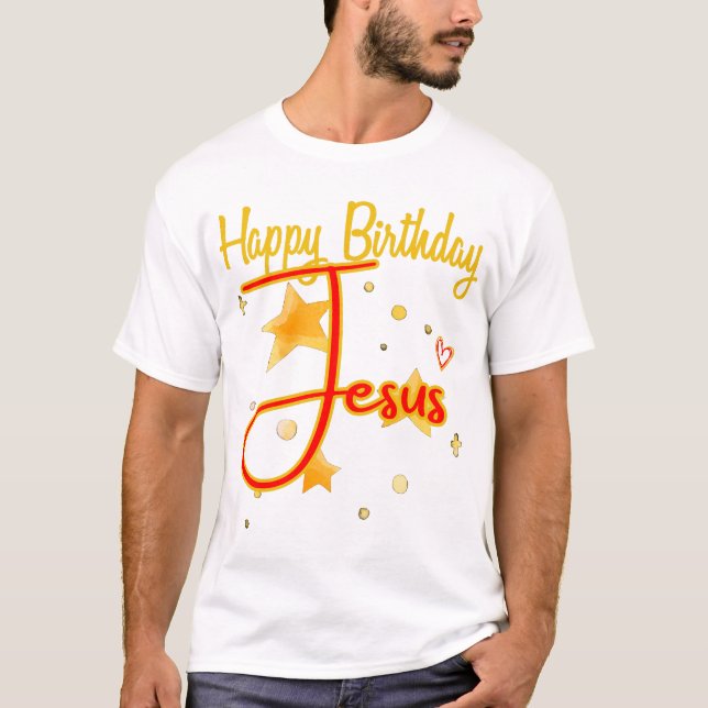 Camiseta Feliz cumpleaños Starry Jesus (Anverso)