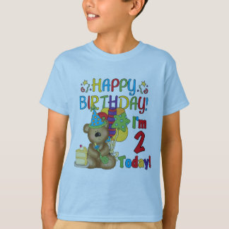 Camiseta Feliz cumpleaños Teddy Bear segundo cumpleaños