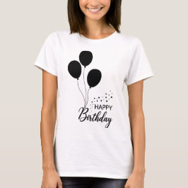 Camiseta Feliz Cumpleaños Tipografía Moderna Cumpleaños Ele