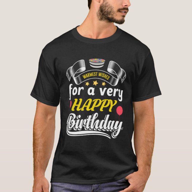 Camiseta Feliz cumpleaños Typography T Shirt (Anverso)