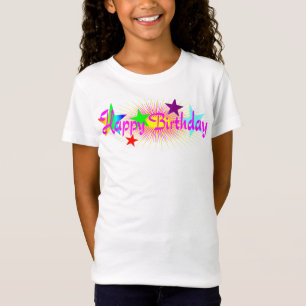 Camiseta Feliz cumpleaños y estrellas -