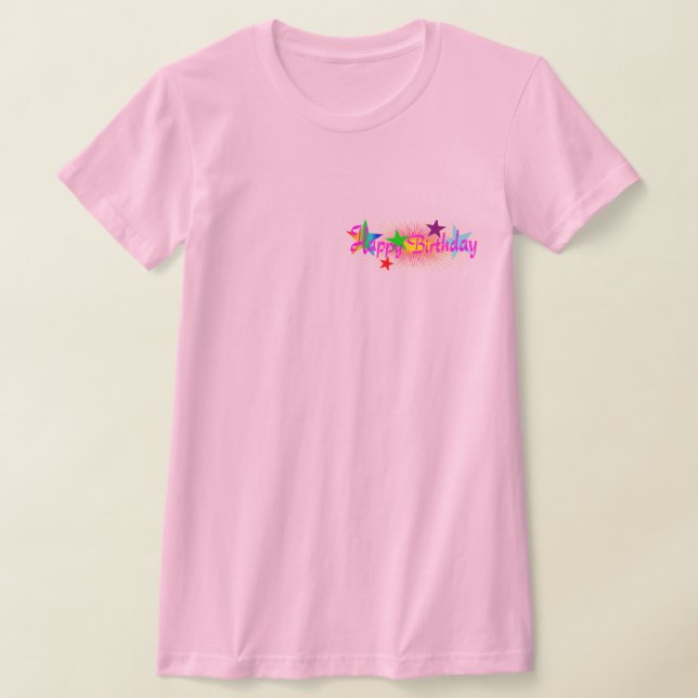 Camiseta Feliz cumpleaños y estrellas - (Distribución)