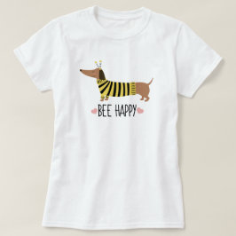 Camiseta Feliz Dachshund Bumblebee T-Shirt