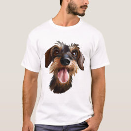 Camiseta Feliz Dachshund de cabello alámbrico