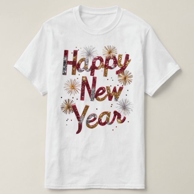 Camiseta feliz de año nuevo (Diseño del anverso)