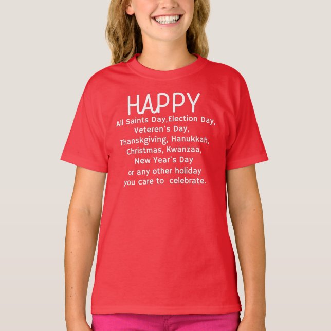 Camiseta feliz de feriados (Anverso)