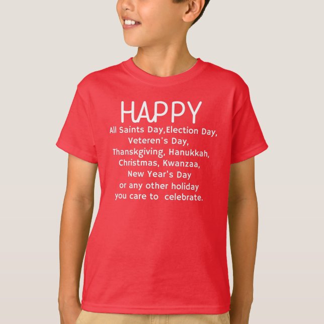 Camiseta feliz de feriados (Anverso)
