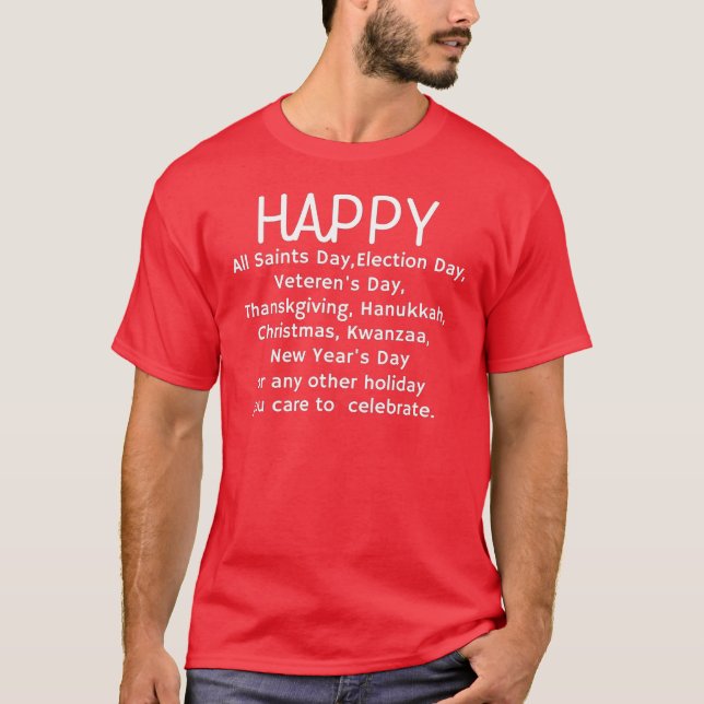 Camiseta feliz de feriados (Anverso)