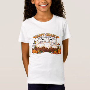 Camiseta Feliz de Halloween de Fantasmas Lindos
