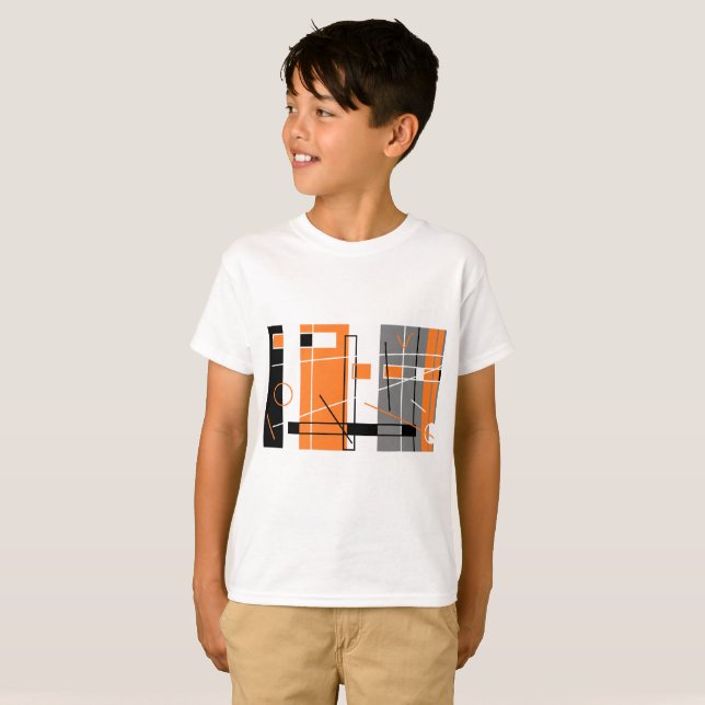 Camiseta Feliz de inspiración geométrica (Anverso completo)