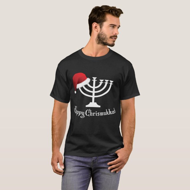 Camiseta feliz de Jánuca del navidad de la (Anverso completo)