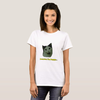 Camiseta feliz de la cara del gato lindo