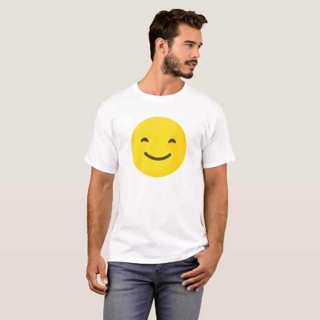 Camiseta feliz de la emoji para los hombres (Anverso completo)