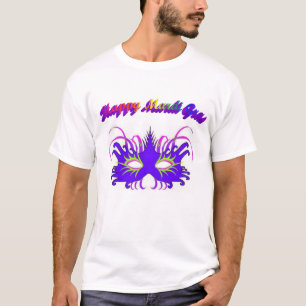 Camiseta feliz de la máscara del carnaval