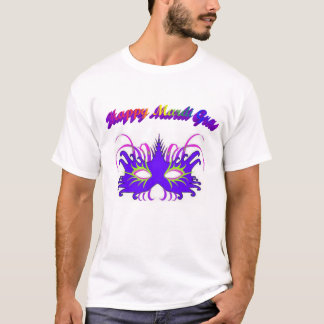 Camiseta feliz de la máscara del carnaval