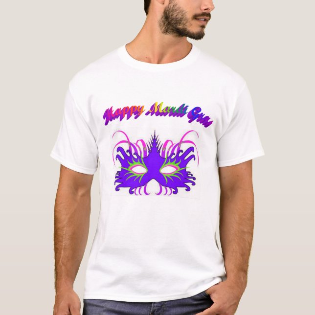 Camiseta feliz de la máscara del carnaval (Anverso)