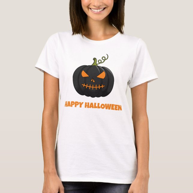 Camiseta feliz de las calabazas de Halloween (Anverso)