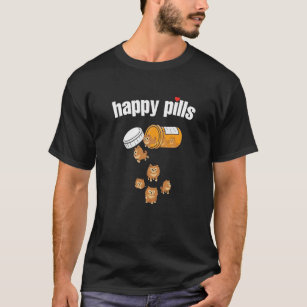 Camiseta feliz de las píldoras de Pomeranian
