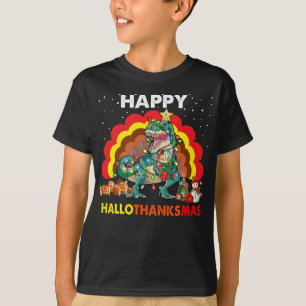 Camiseta feliz de los Navidades de Hallothanksmas 