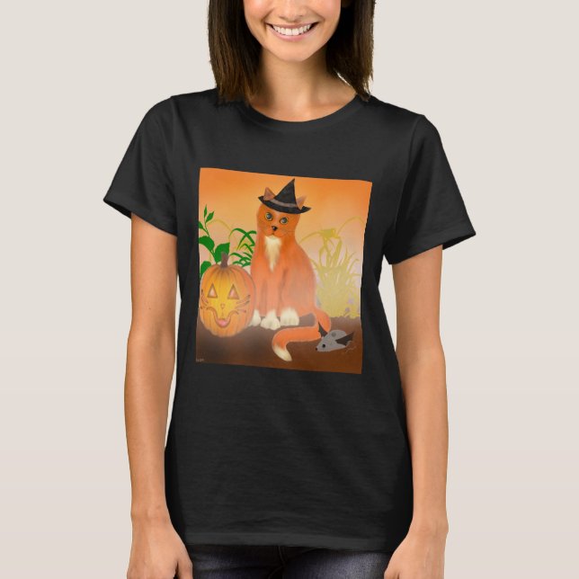 Camiseta feliz de Meow-lloween (Anverso)