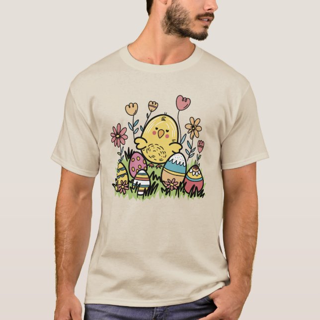 Camiseta feliz de Pascua: Diversión y diseño festi (Anverso)