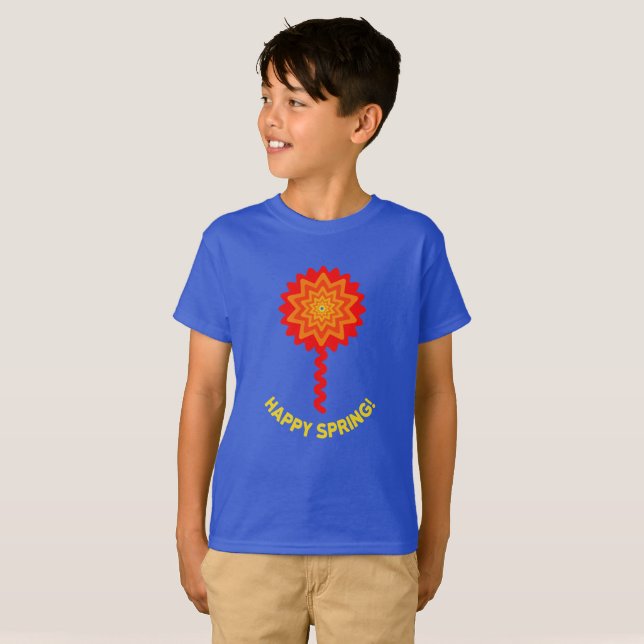 Camiseta feliz de primavera para niños (Anverso completo)