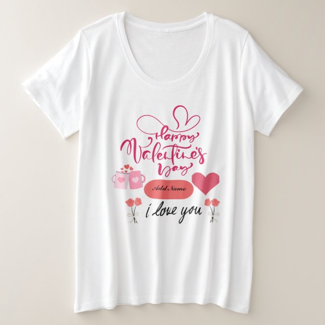 Camiseta feliz de San Valentín "Te amo" (Anverso del diseño)