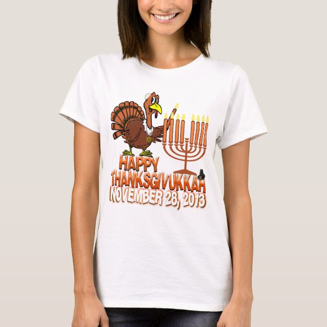 Camiseta feliz de Thanksgivukkah - de Thankgiving (Anverso)