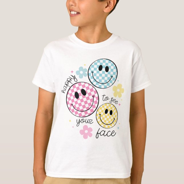 Camiseta feliz de ver tu cara de profesor de vuelta a la es (Anverso)