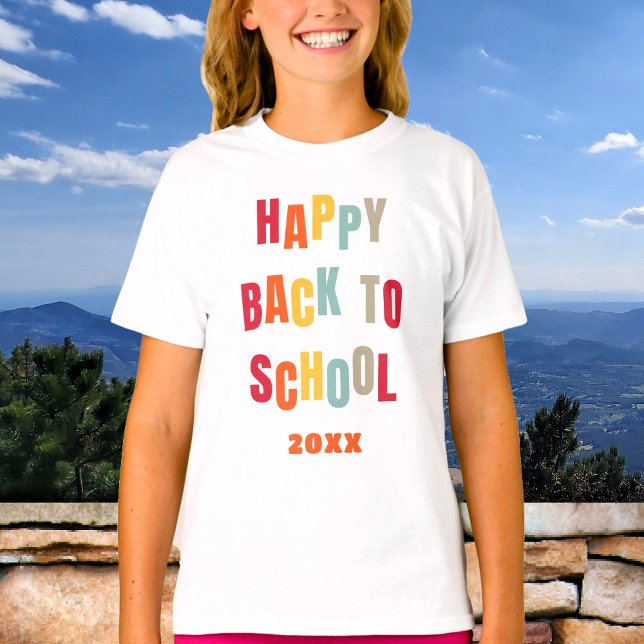 Camiseta Feliz De Volver A La Escuela Texto Personalizado C (Subido por el creador)