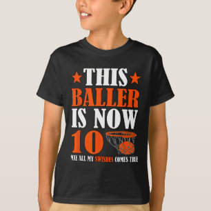 Camiseta Feliz décimo cumpleaños 10 años de Básquetbol 10 B