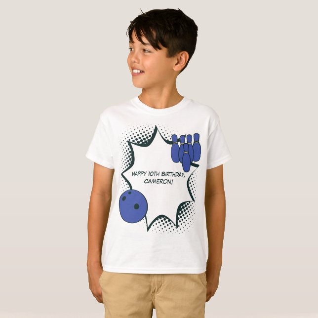 Camiseta Feliz décimo cumpleaños, Fiesta de bolos (Anverso completo)